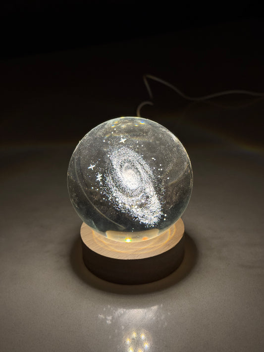 3D Galaxy Crystal Ball Night Lamp