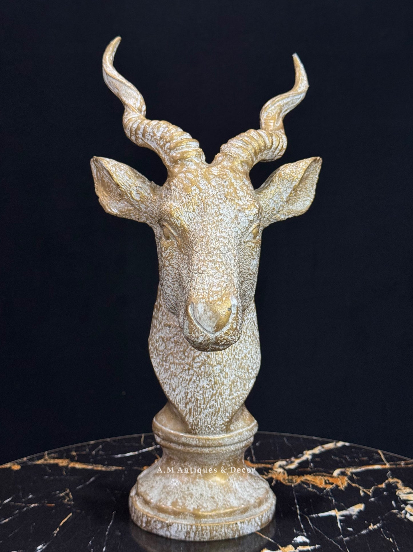 Vintage Brass Sheep Head Statue