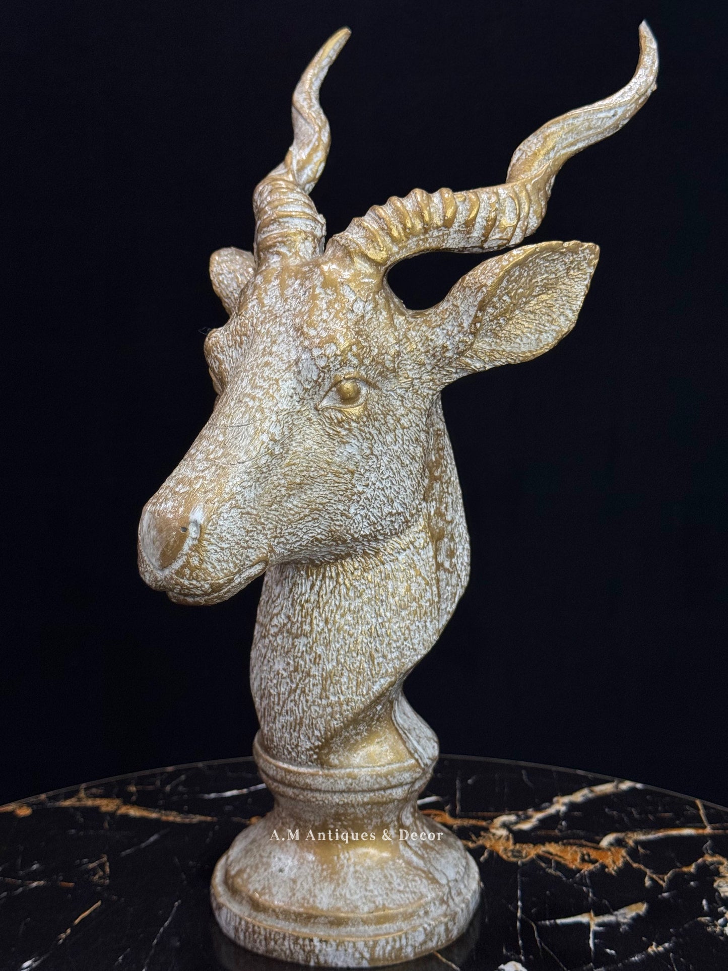 Vintage Brass Sheep Head Statue