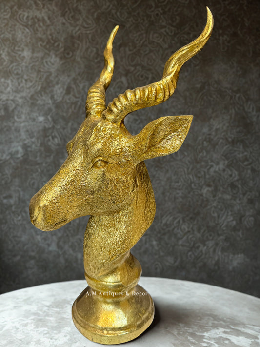 Vintage Brass Sheep Head Statue