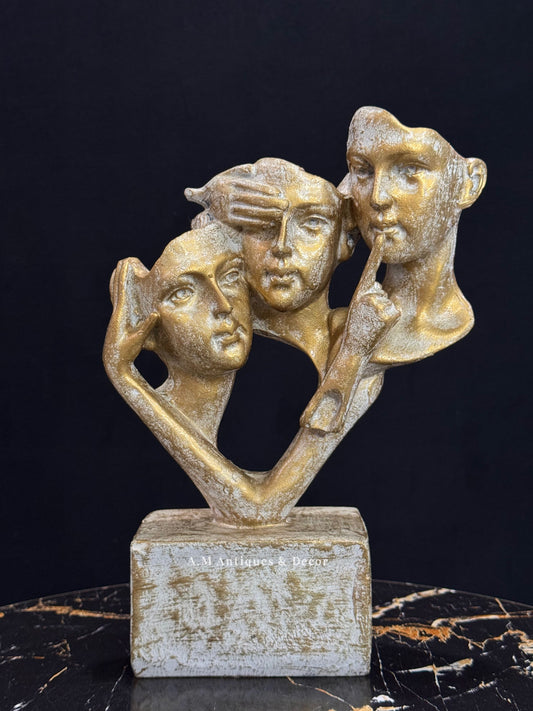 Abstract 3 Face Sculpture