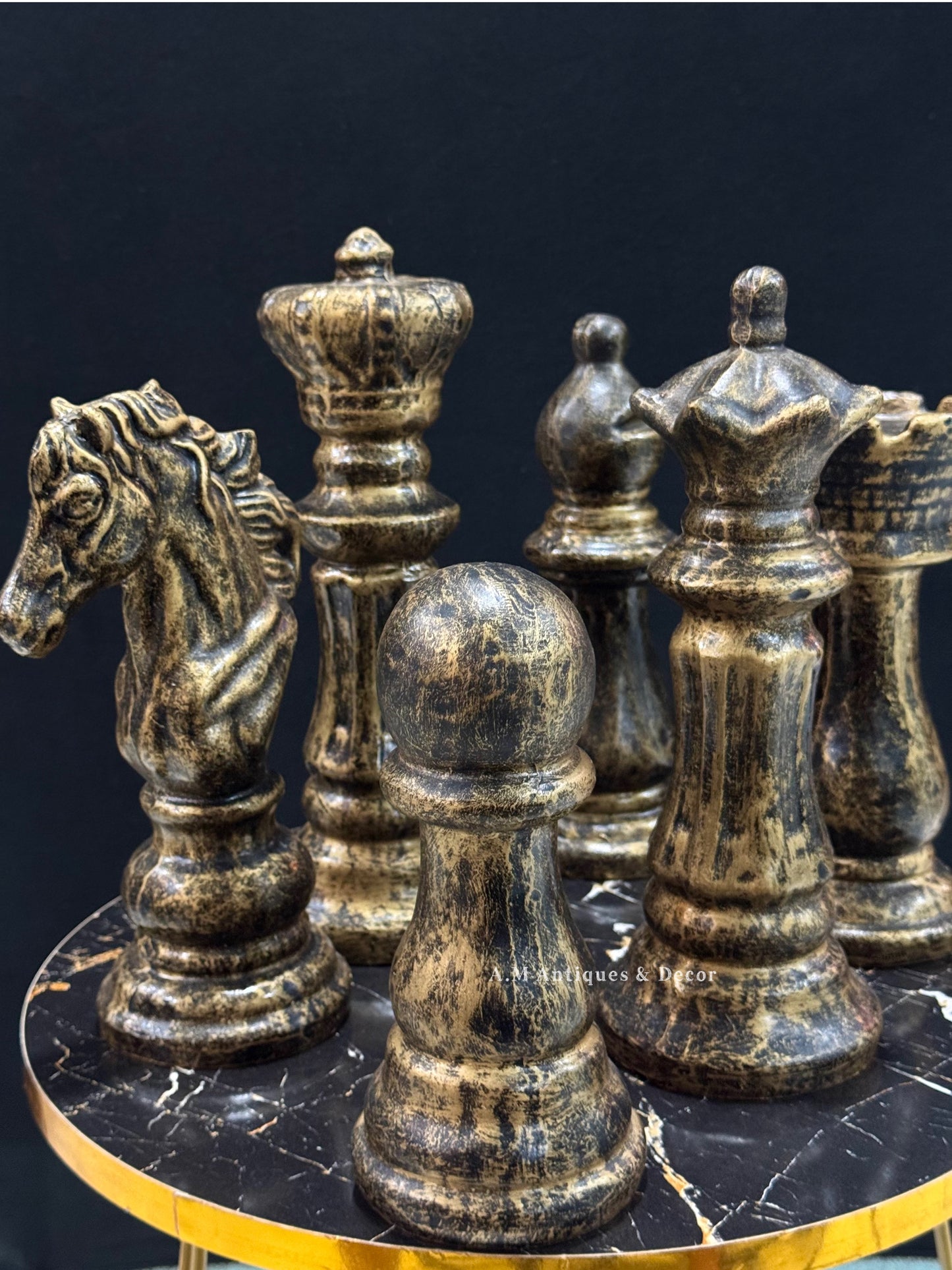 Antique Bronze Chess 6 Pieces